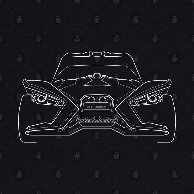 Polaris Slingshot - front stencil, white by mal_photography